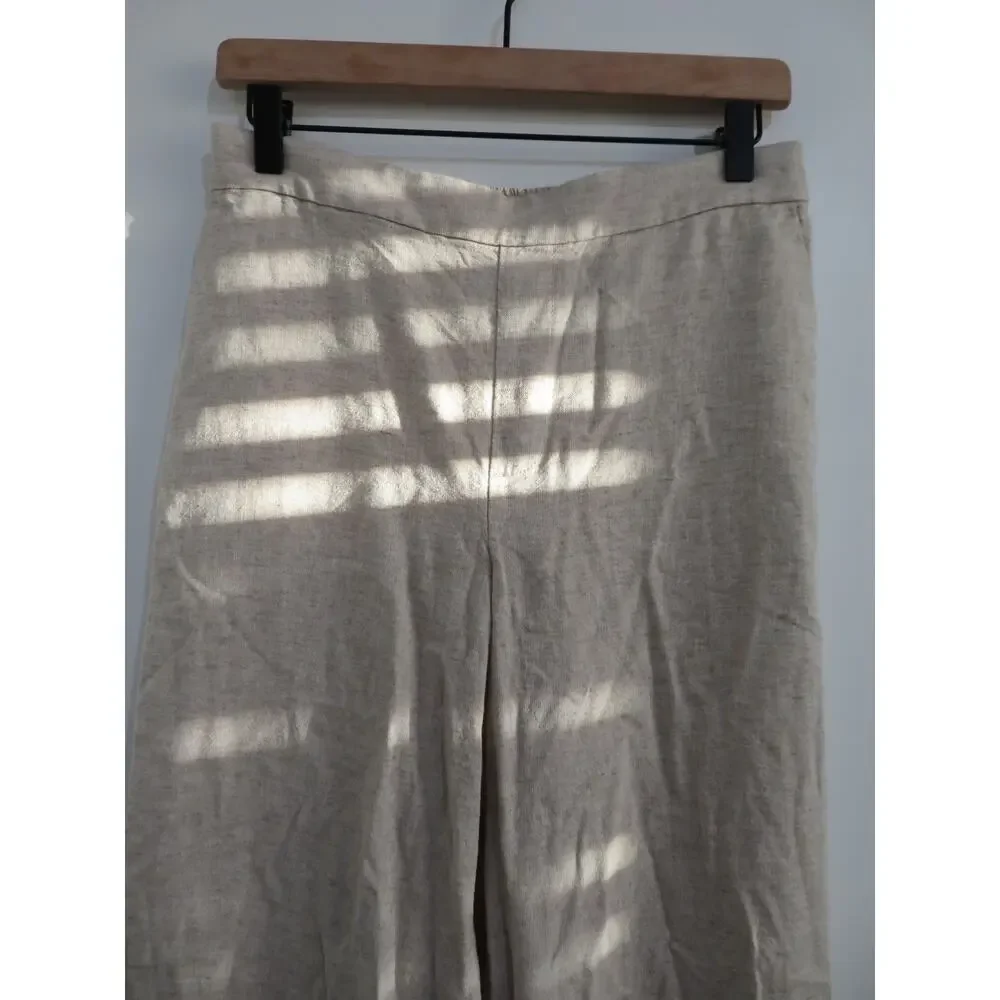Banana Republic Women Sz S Cream High Rise Tapered Linen Blend Pants Neutral